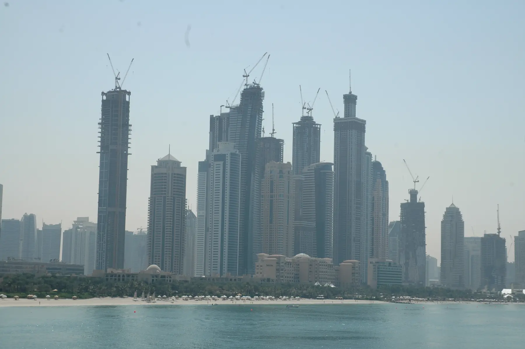 Dubai skyline with towers still under construction
