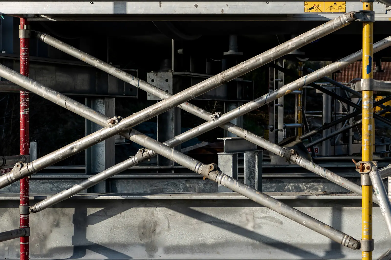 Scaffolding tube and fittings on an industrial project